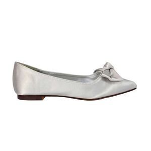XY London Womens/Ladies Cally Bow Pointed Ballerina Flats / White